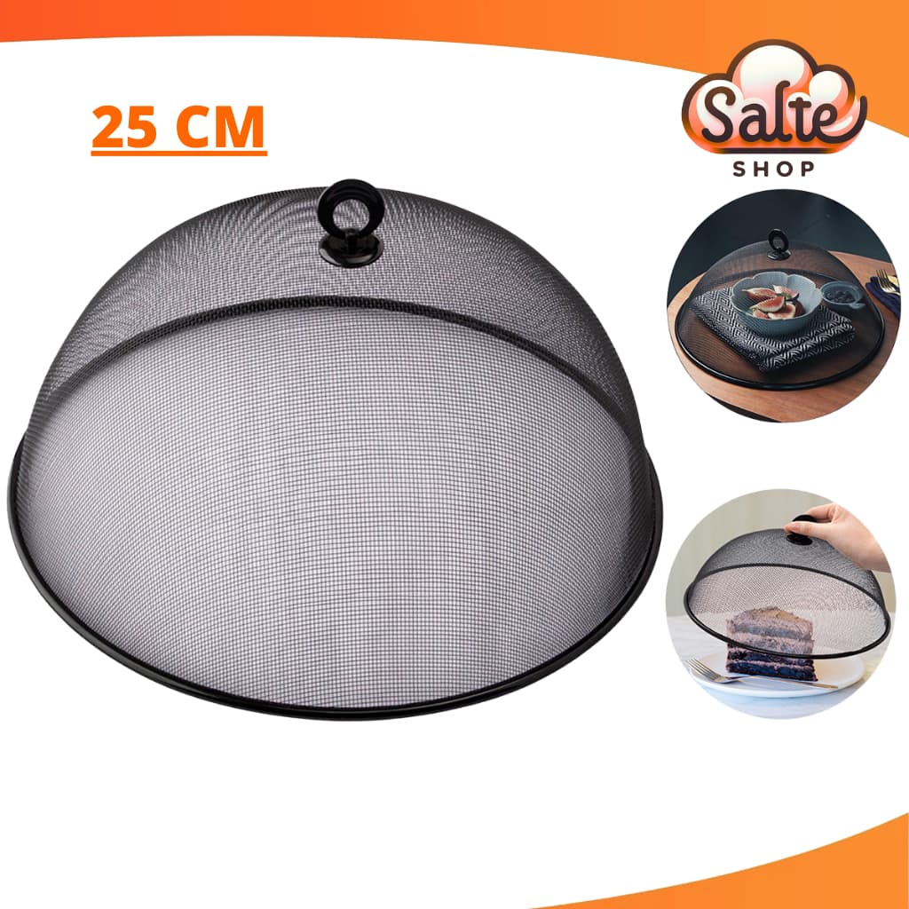 Tela Protetora Para Alimentos Redonda de Metal 25cm Pães Bolos Frutas