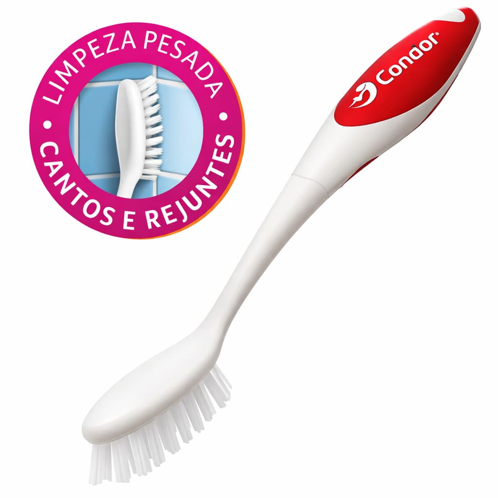 Escova Lava Cantos Condor – Ideal para Limpeza de Rejuntes, Cantos e Azulejos