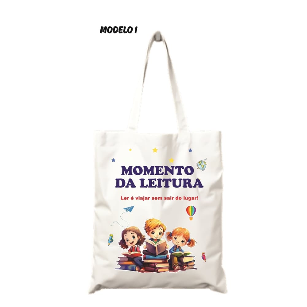 Sacola da leitura | Sacola viajante 30x40 em tecido oxford