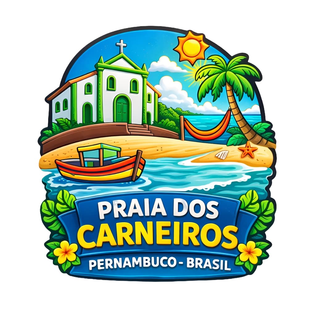 "DESCONTO ESPECIAL NO CHAT" - Ímã de Geladeira Praia dos Carneiros PE
