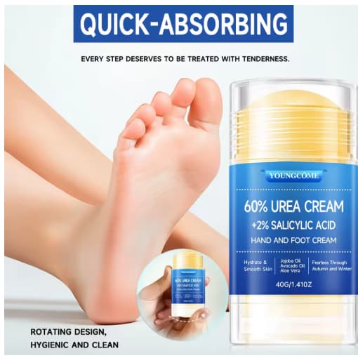 CREME EM BASTÃO COM UREIA 60% E ACIDO SALICILICO PARA RACHADURA NOS PÉS - Pé seco e rachado