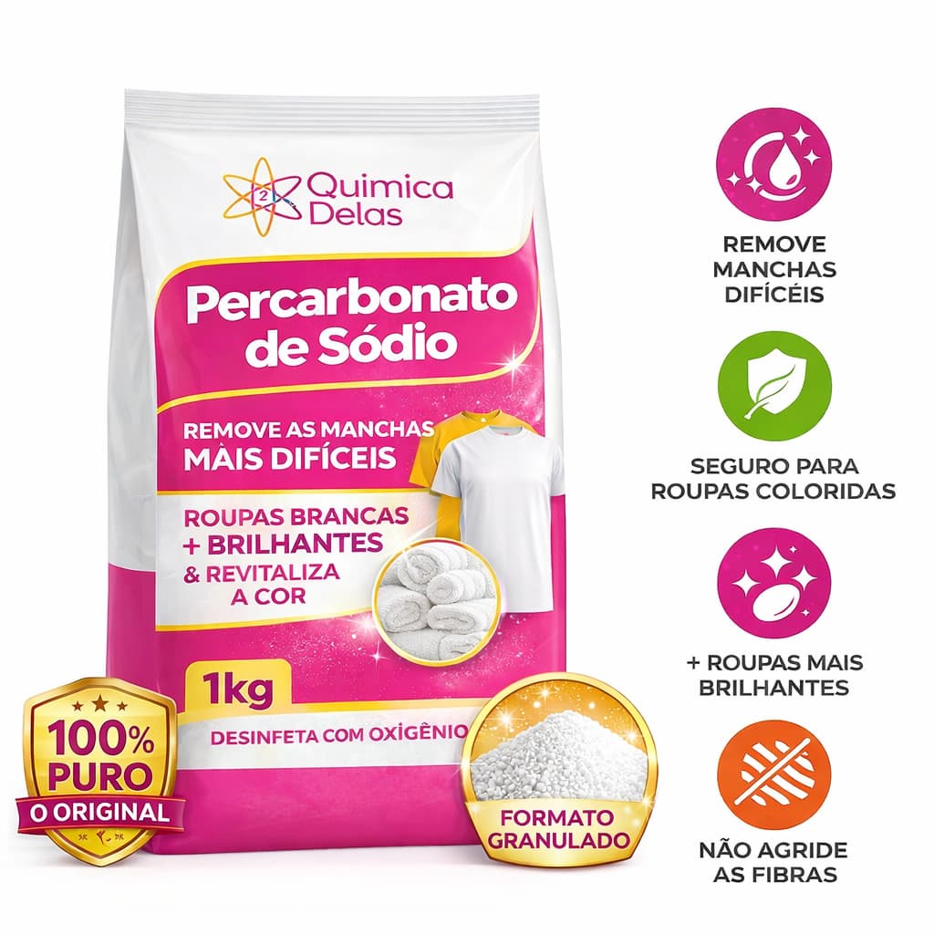 Percarbonato 100% Puro para limpeza em geral, clareador de roupas