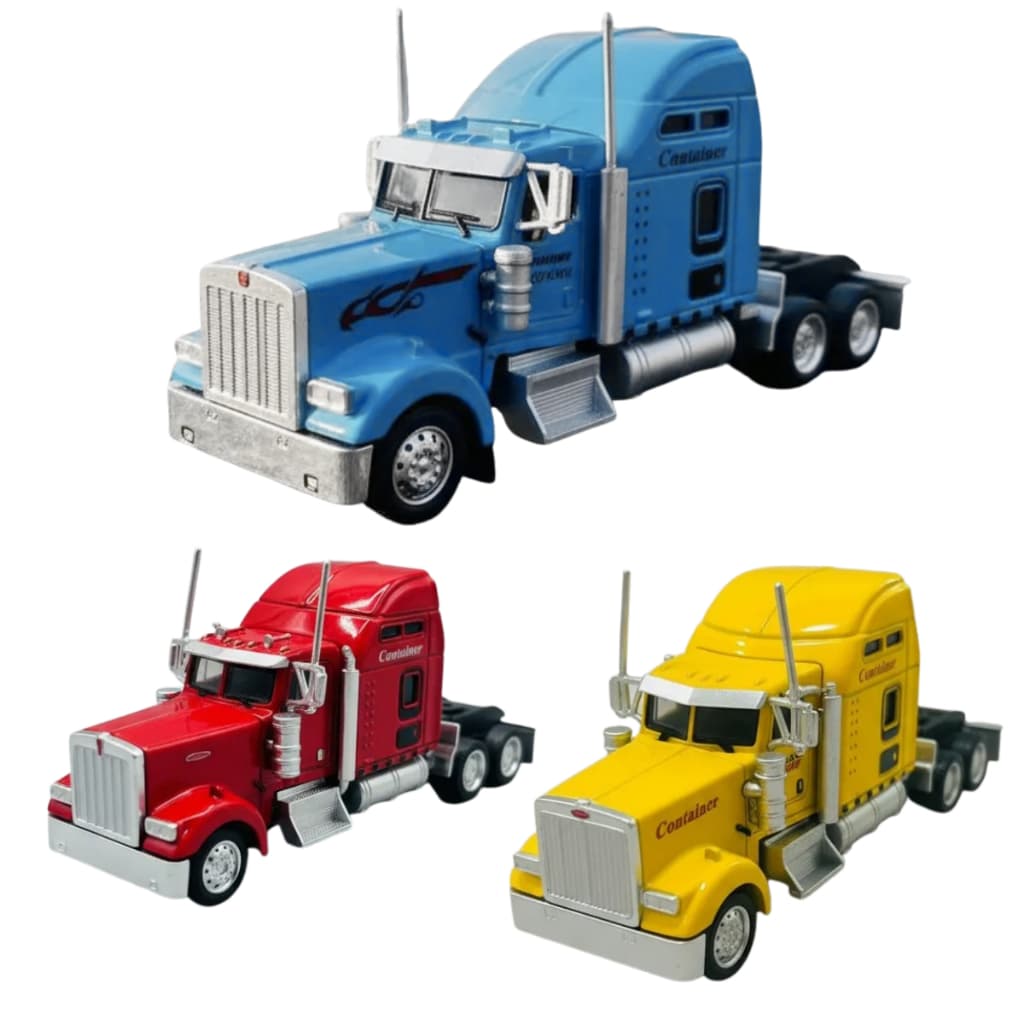 Miniaturas Carros Caminhão Ferro Kenworth Carreta Scania Roda livre 15 cm coleção brinquedos