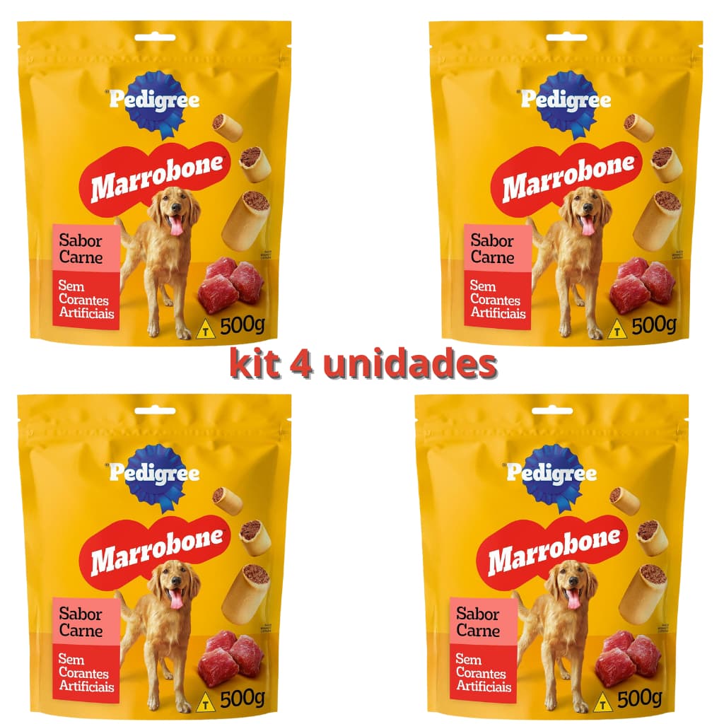 PETISCO BISCOITO PEDIGREE MARROBONE 500GR KIT 04 UN