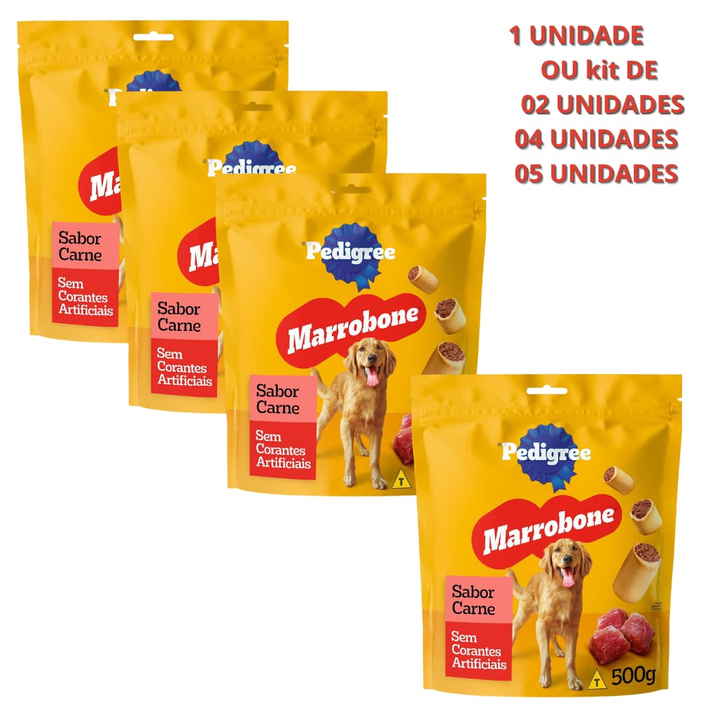 BISCOITO PEDIGREE MARROBONE 500GR 1 UNIDADE OU KIT DE 02/04/05 UN