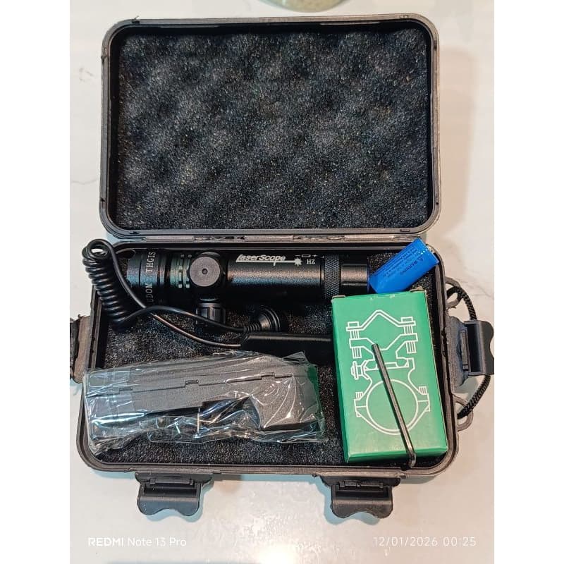 kit laser verde com suporte cano universal  bateria e carregador