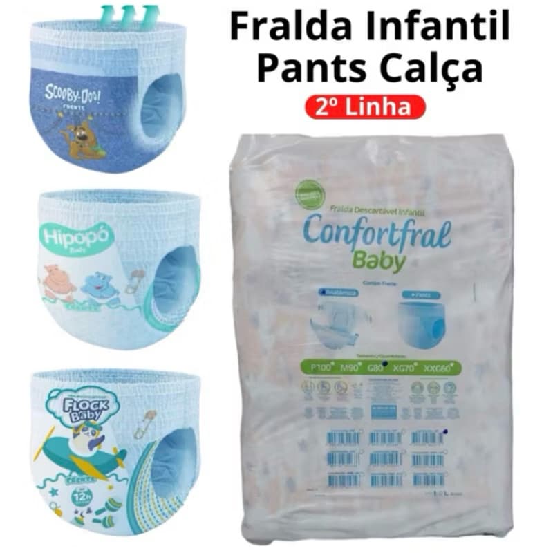 Fralda Confortfral Baby 2 Linha Pacotão  (Pants)– Conforto e Proteção para seu Bebê!