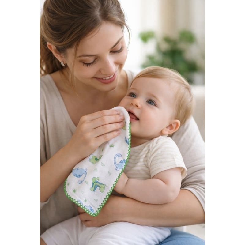 Kit 12 Unidades Pano de Boca Bebê Fralda de Boca Babete 100% algodão 30cm X 30cm