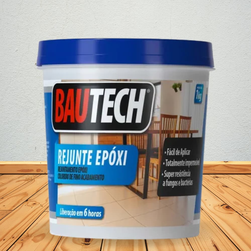Rejunte Epoxi Profissional 1 kg Bautech Impermeável Banheiro Cozinha Piscina Área Externa Porcelanato Cerâmica Anti Mofo