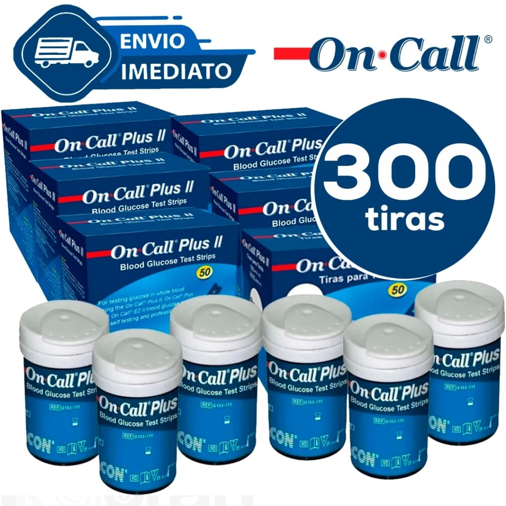 300 Tiras de Glicose On Call Plus II ENVIO IMEDIATO