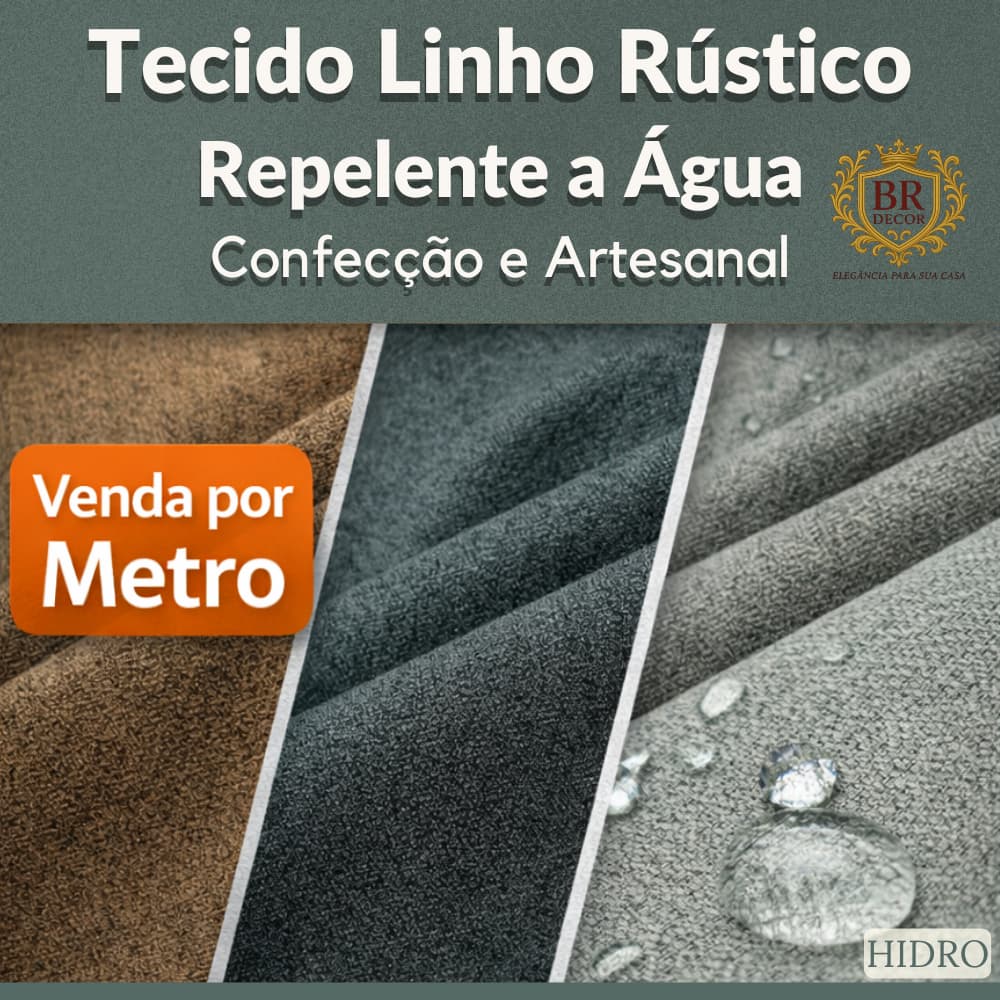 Tecido Linho Rústico Hidro Repelente a Água - Confecção e Artesanal - Venda Por Metro