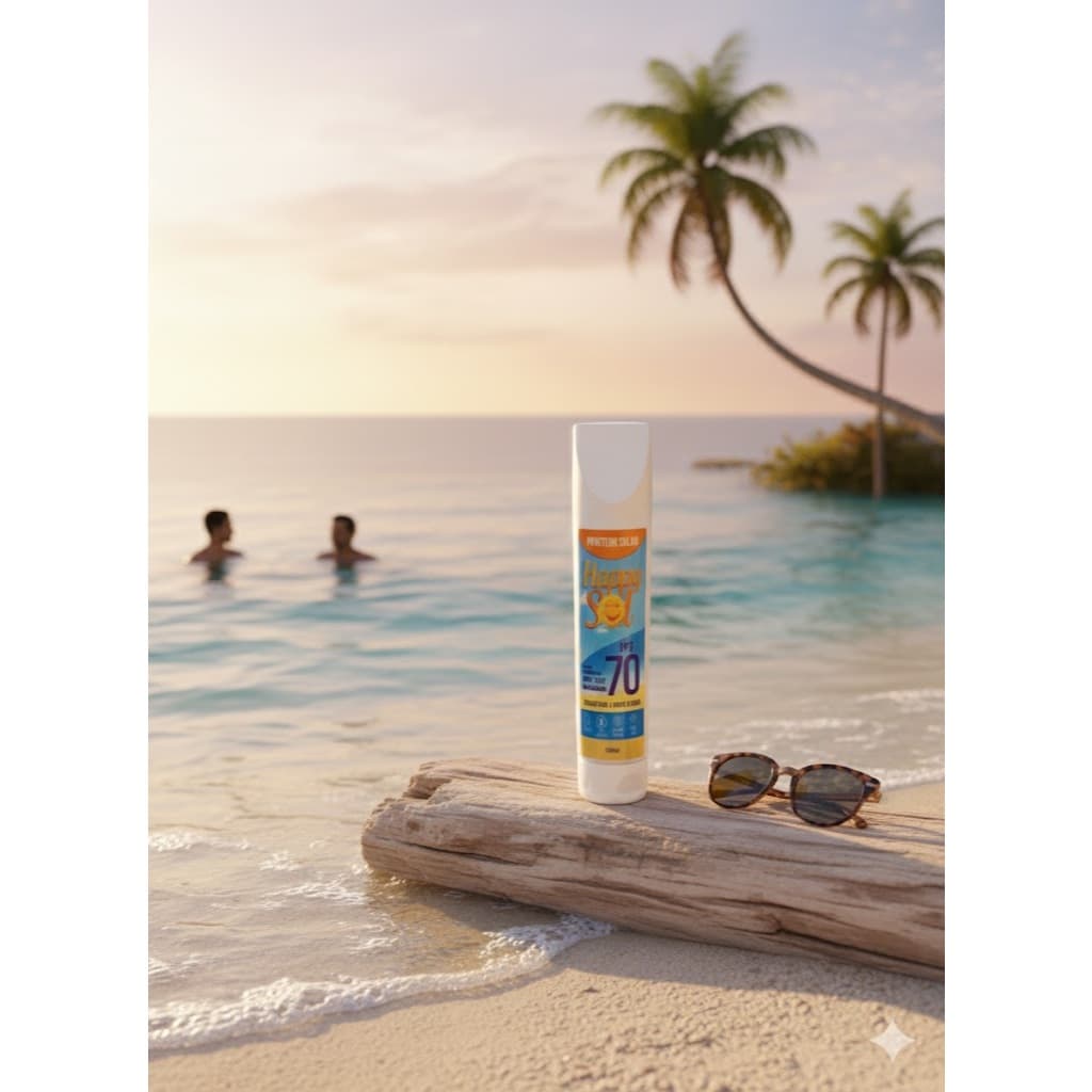 Protetor Solar Facial FPS 70 Happy Sol 150ml Hidratante Anti Idade Toque Seco Proteção UVA UVB