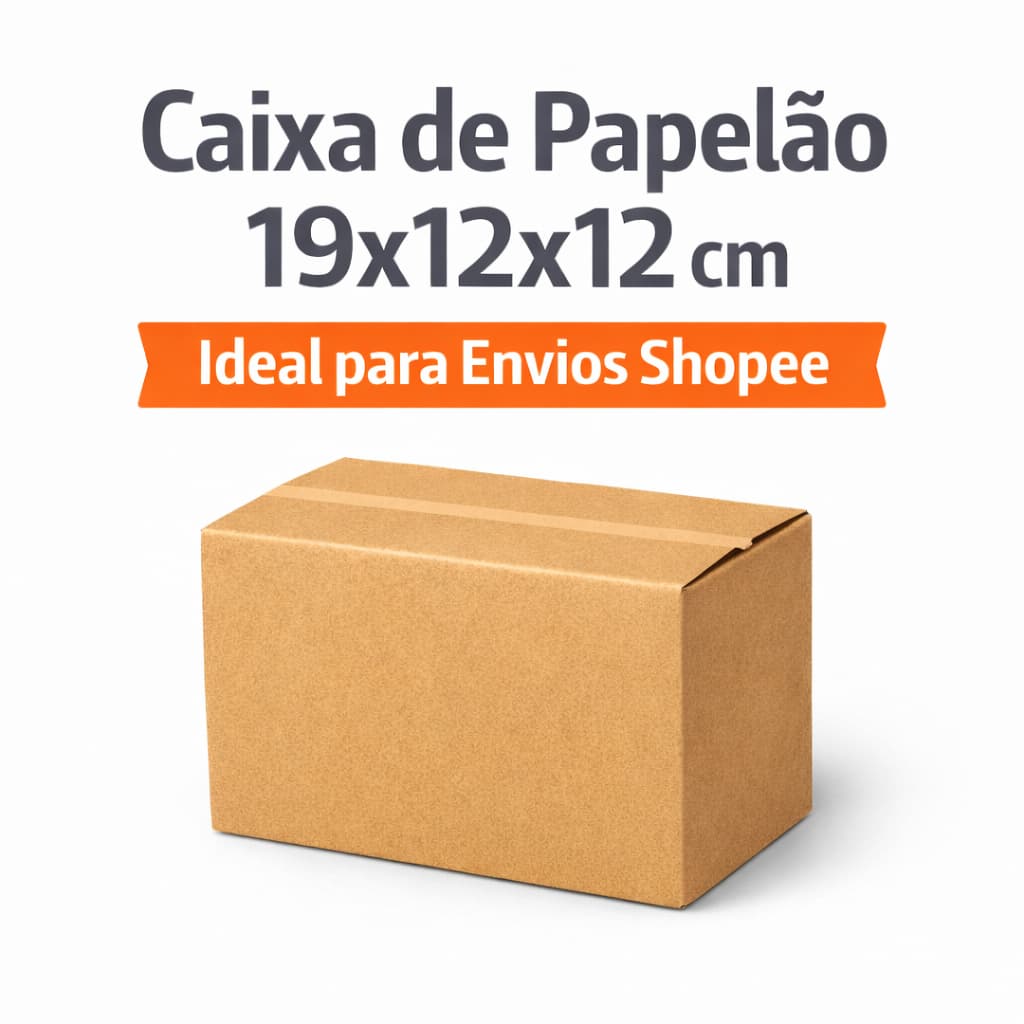 Kit 100/50/25 Caixas de Papelão 19x12x12 para Correios – Sedex e PAC | Embalagem Reforçada para Envio