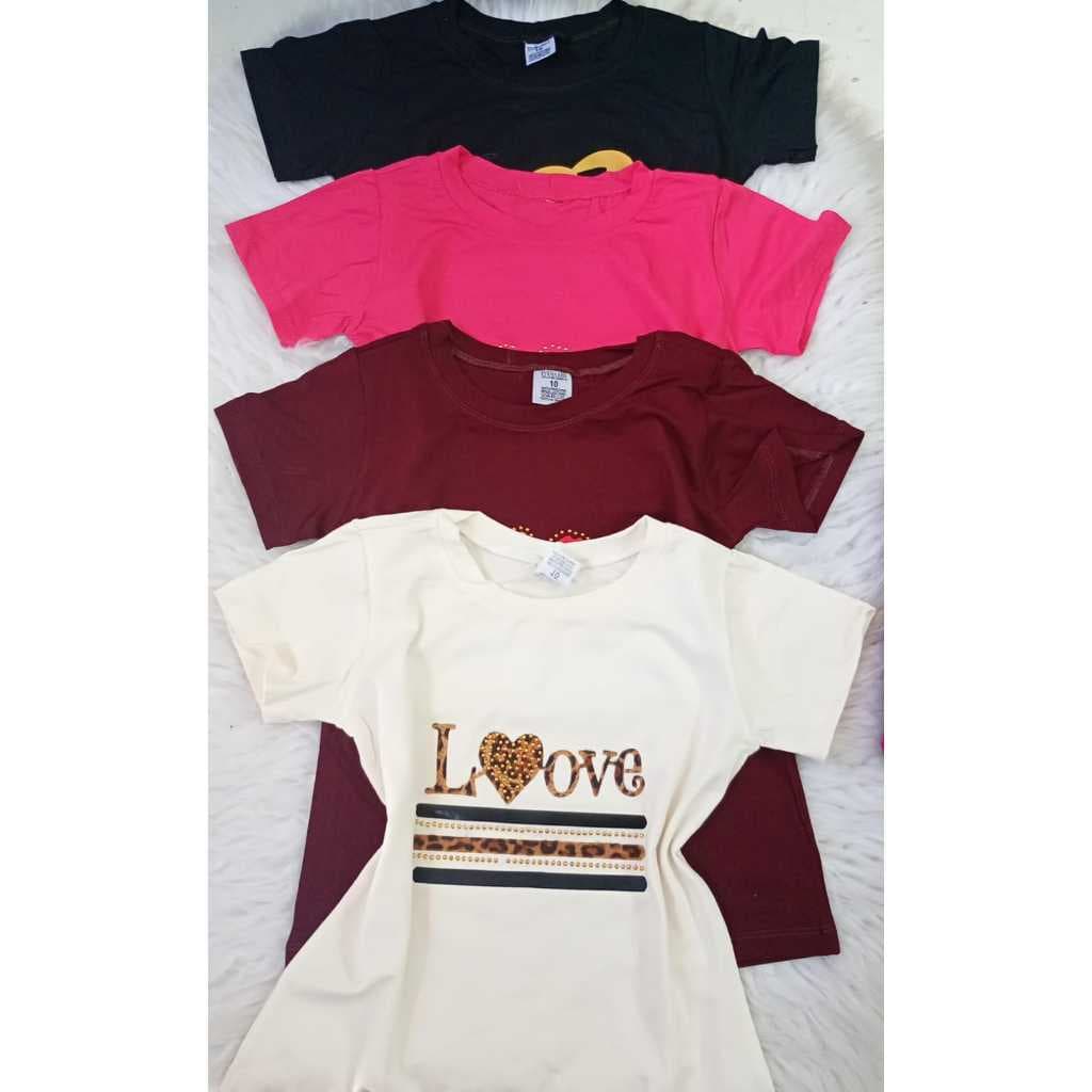 Kit de Blusas Camiseta Infantil Juvenil Menina 8 a 16 Anos – Modelos Variado – Kit 2/3/4