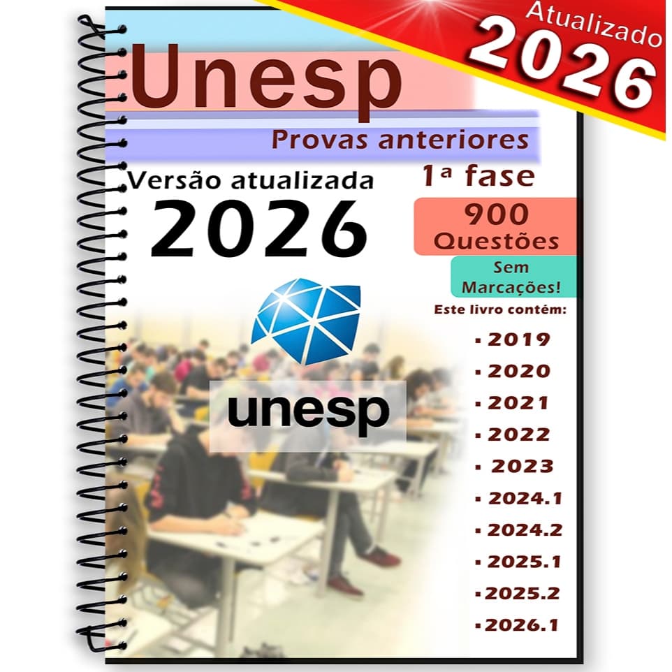 Unesp provas anteriores provas 2019 a 2026 - 10 edições + gabaritos