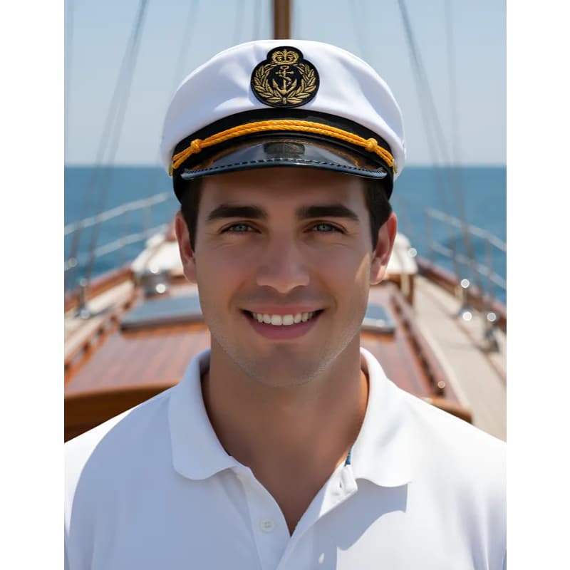 Quepe Chapéu Marinheiro Fantasia Festa Marinha Branco Cosplay Masculino Feminino