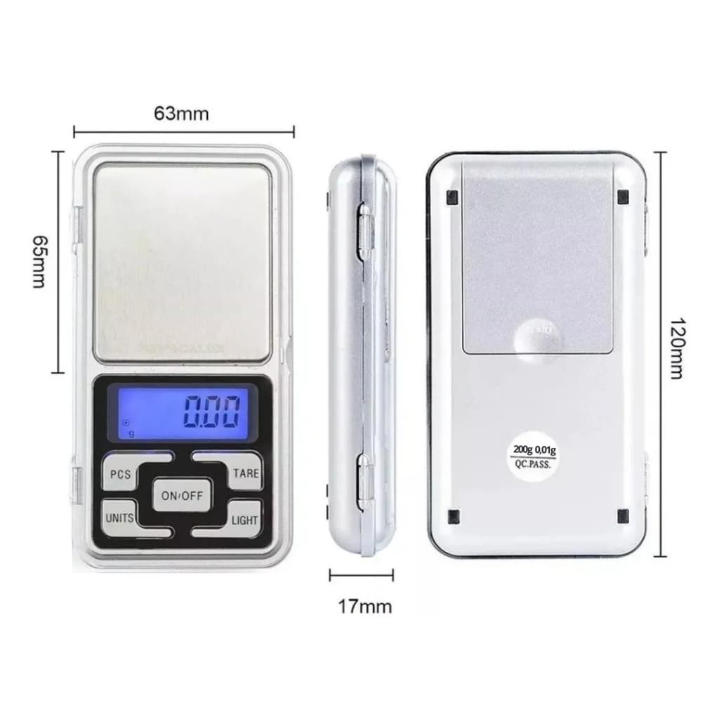 Kit 2 Balança Digital de Bolso Alta Precisão 0,01g até 200g