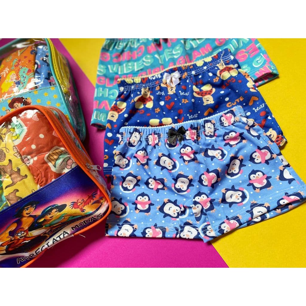 kit calcinha infantil box MENINA com 4 unidades