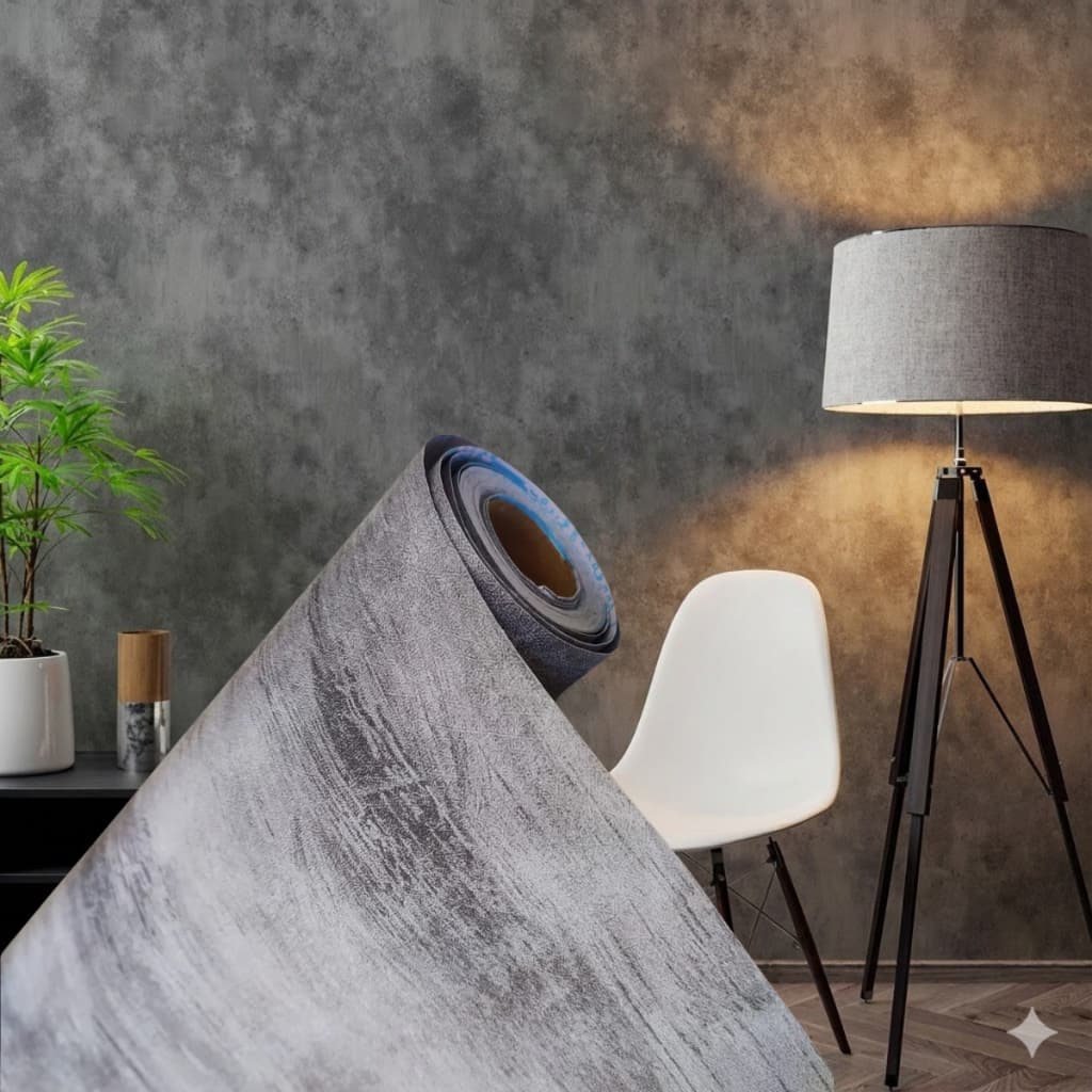 Papel De Parede Cimento Queimado 10 METROS Lavável Prova Dágua Autocolante