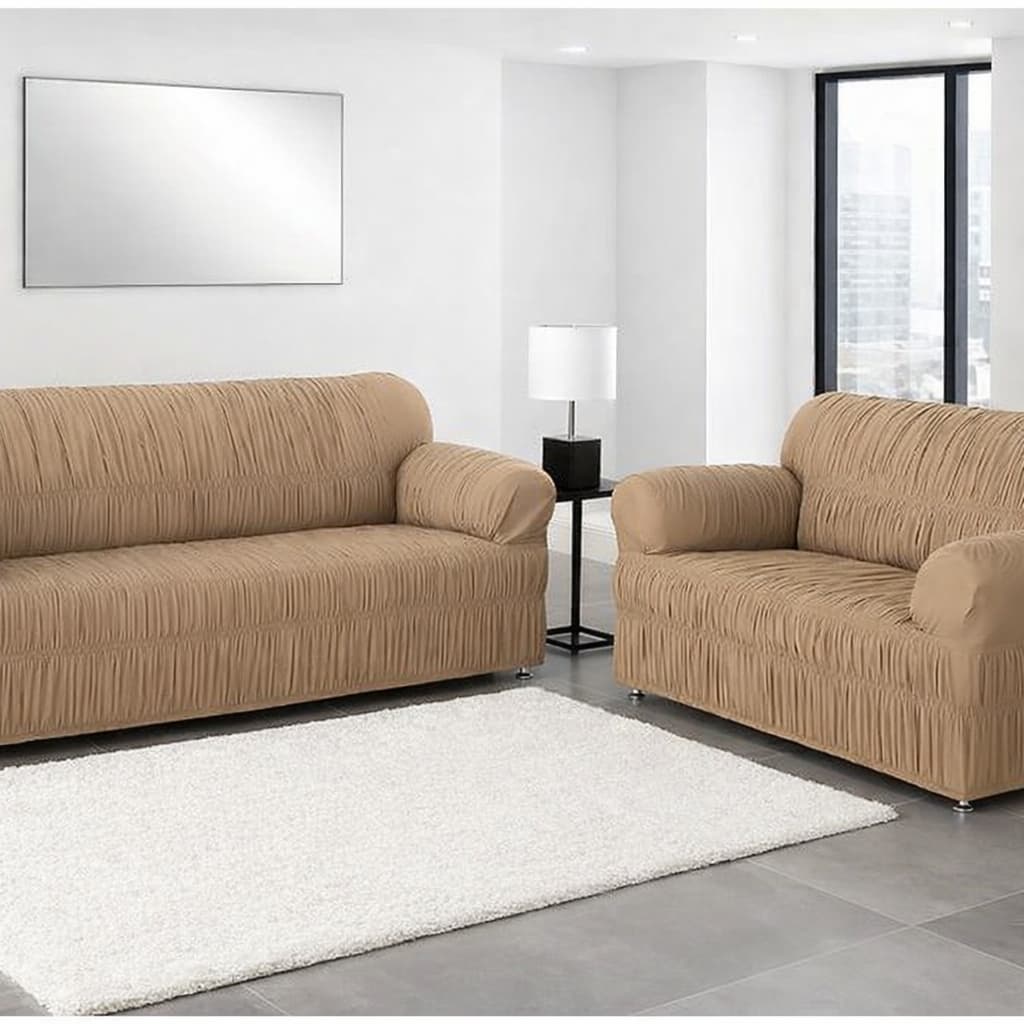 Kit Capa De Sofá 3 E 2 Lugares em Malha Gel Com 21 Elásticos