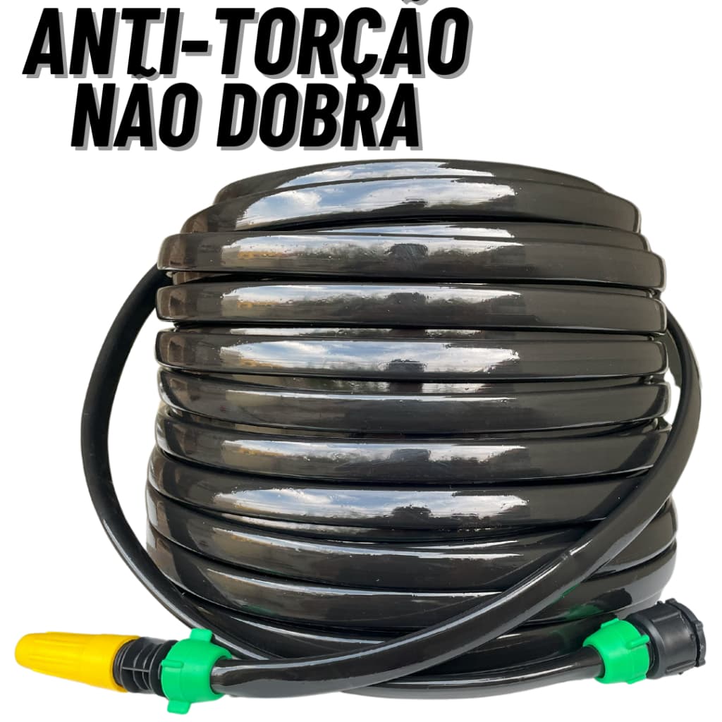 Mangueira de Jardim Anti-Torção e Anti-Dobras - 05 a 50 Metros Preta