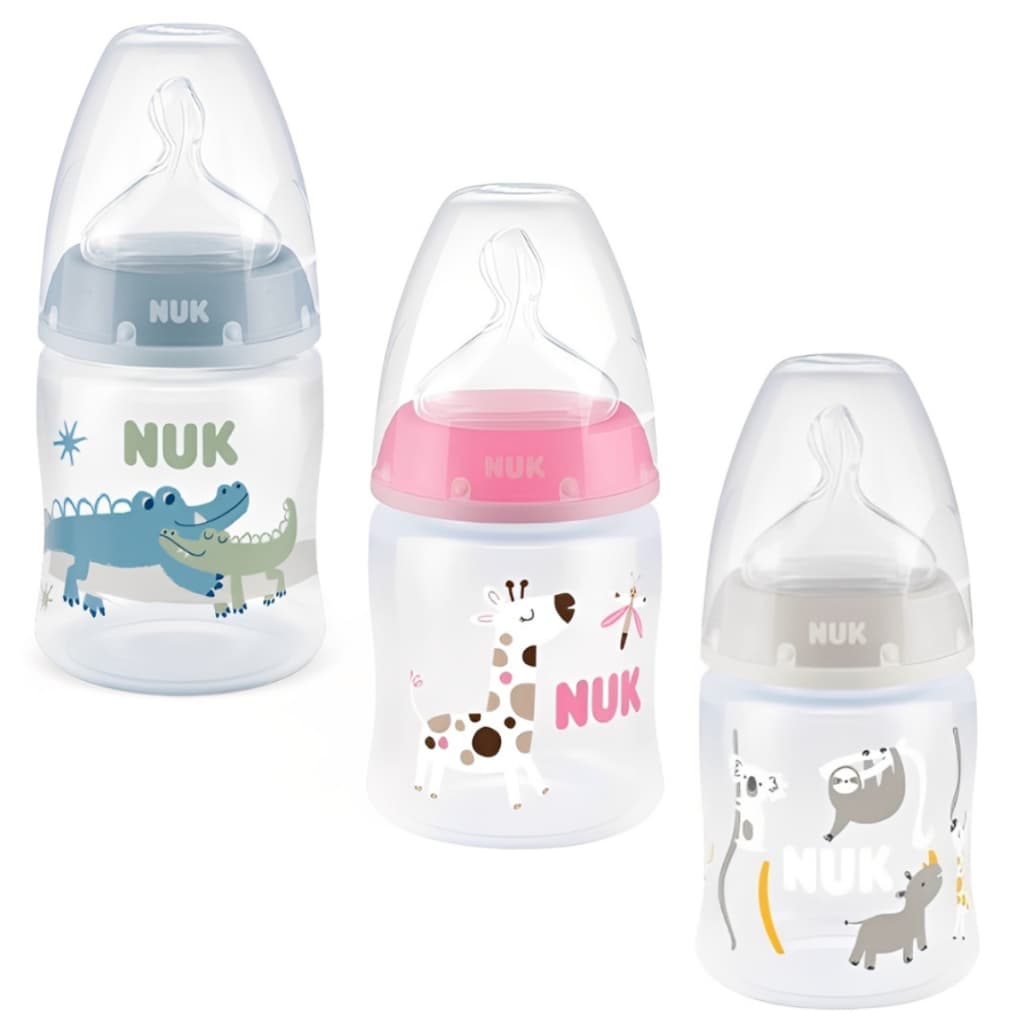 Mamadeira Nuk First Choice Controle de Temperatura 0-6m Bico Silicone Válvula Nuk Air System 150ml