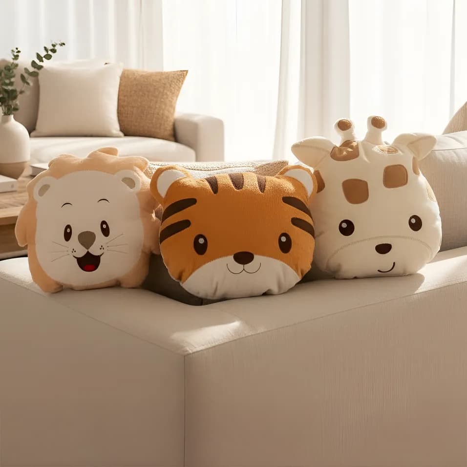 Kit Almofadas Decorativas Safari 03 Peças Quartinho Do Bebê