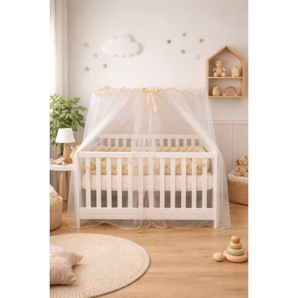 🍼✨ Mosquiteiro para Berço Americano em Renda – Volta o Mundo | Proteção e Conforto para o Bebê 👶💙