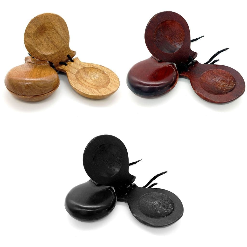 Par De Castanhola Cigana De Madeira Resinada Diversas Cores