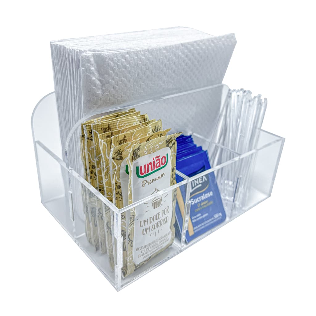 Porta Guardanapo Sachês De Açucar 3 Nichos