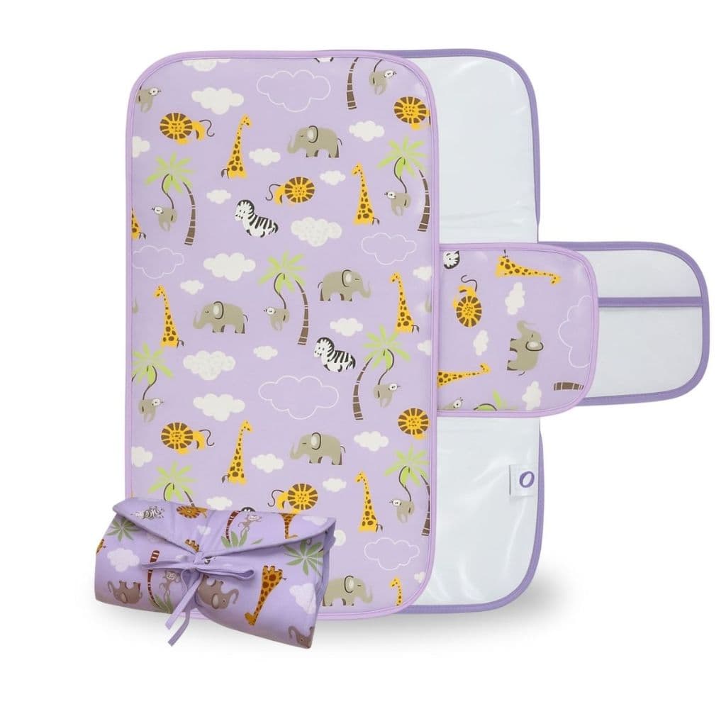 Trocador de Fraldas Para Bebe Portátil com Bolso Impermeável Enxoval Menina Menino Rosa Azul