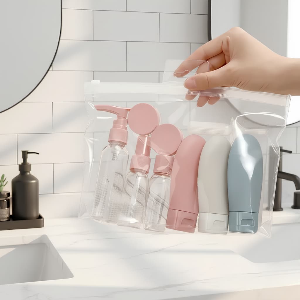 KIT 11 Frascos Viagem Conjunto Multifuncional Peças Creme Cosméticos Viagem Organizador Shampoo Condicionador