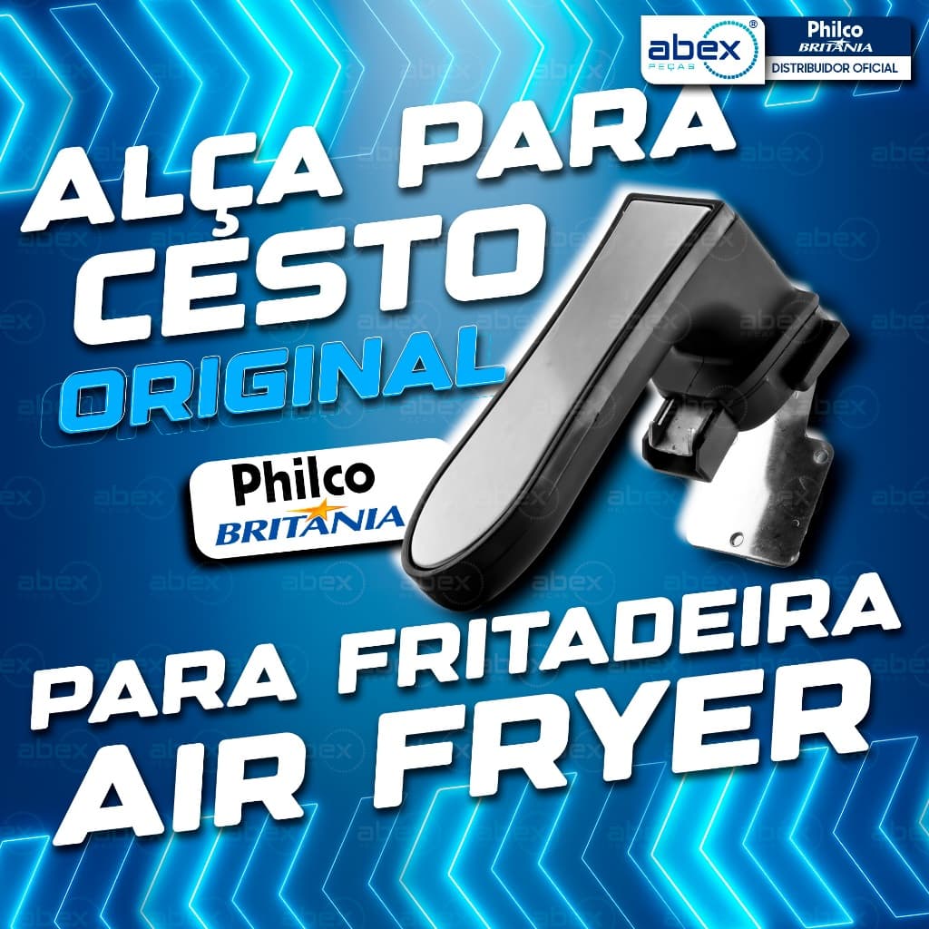 Puxador Air Fryer Philco Britania Saúde Inox 3,2L Acessório Cabo Do Cesto Preto 756750 Original