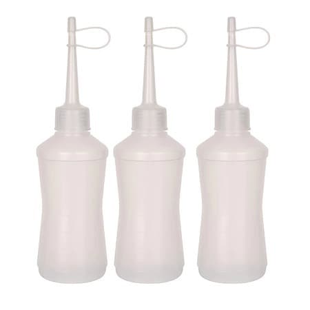 Kit 3 und Bisnaga Frasco Almotolia Para Líquidos e Fluidos 250ml C/ Bico Reto Aplicador e Tampa