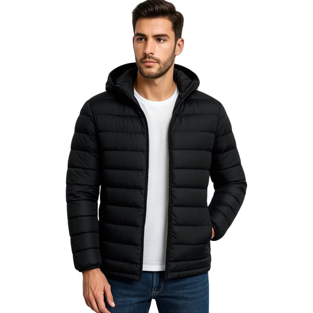 Jaqueta Puffer De Frio Intenso Inverno Blusa Impermeável Para Neve Com Capuz Removivel