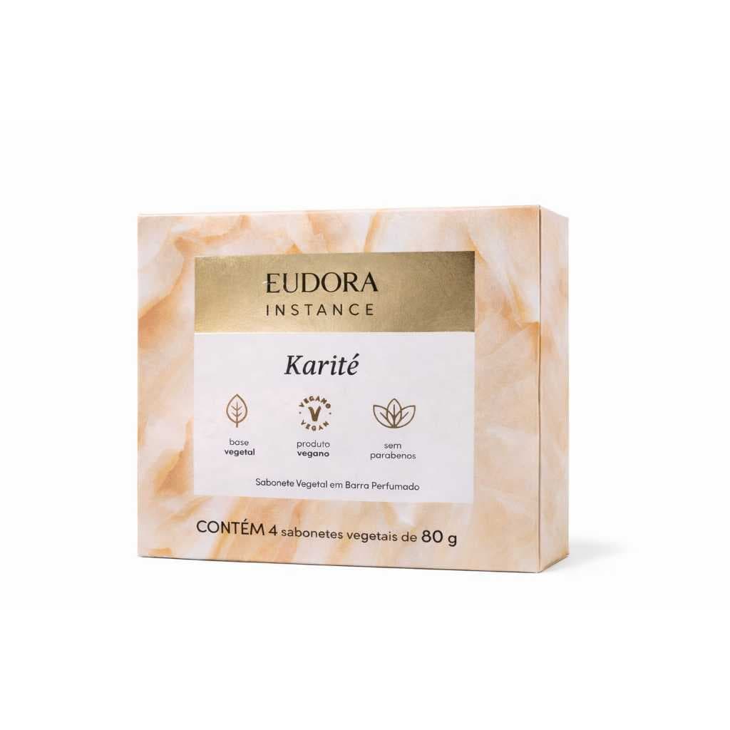 Kit Sabonetes em Barra Vegetal Perfumado Instance Karité 4x80g