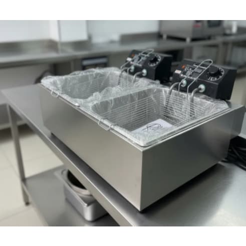 Fritadeira Elétrica Industrial em Inox Dupla 14 Litros com 6.000 Watts -Eficiência e Qualidade para sua cozinha.