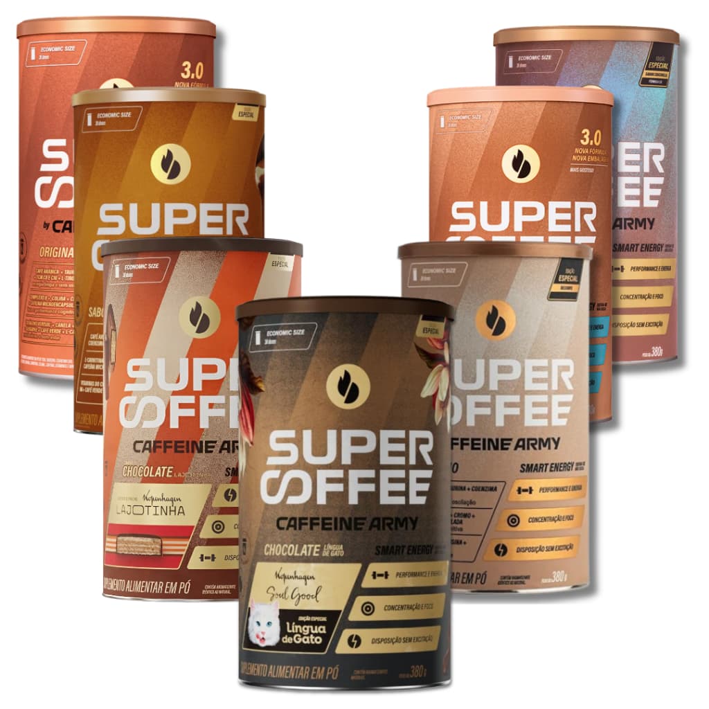 Kit 2x Supercoffee 3.0 380g Caffeine Army – Café Termogênico Energia e Foco Pré-Treino