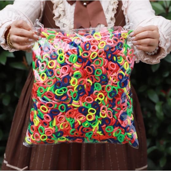 40 Peças Faixas De Cabelo Elásticas Fofas Para Meninas Mini Tiara De Nylon Colorida Acessórios De Rabo De Cavalo