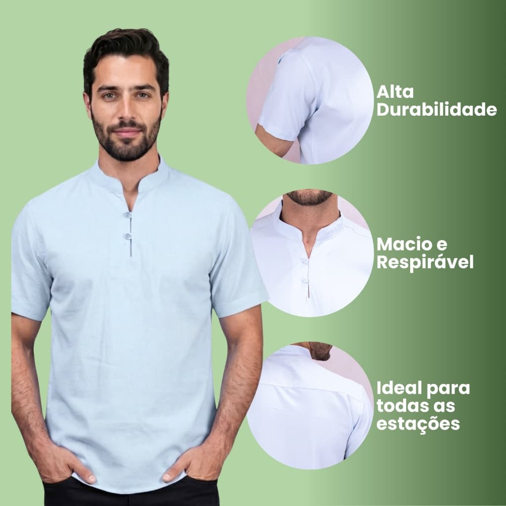 Bata Masculina Linho Branco Bata Masculina Branca Bata Manga Curta Masculina