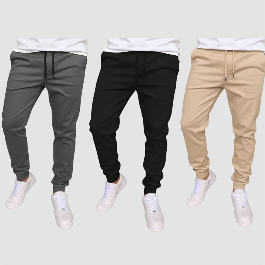 Kit com 3 Calças Jogger Masculina SlimFit