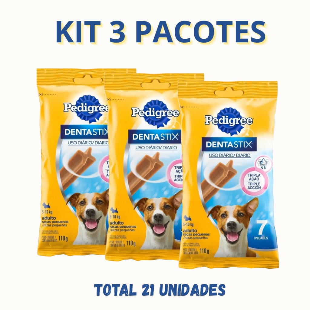 PETISCO CÃO DENTASTIX RAÇAS PEQUENAS 110G 7 UNID KIT 3 PACOTES