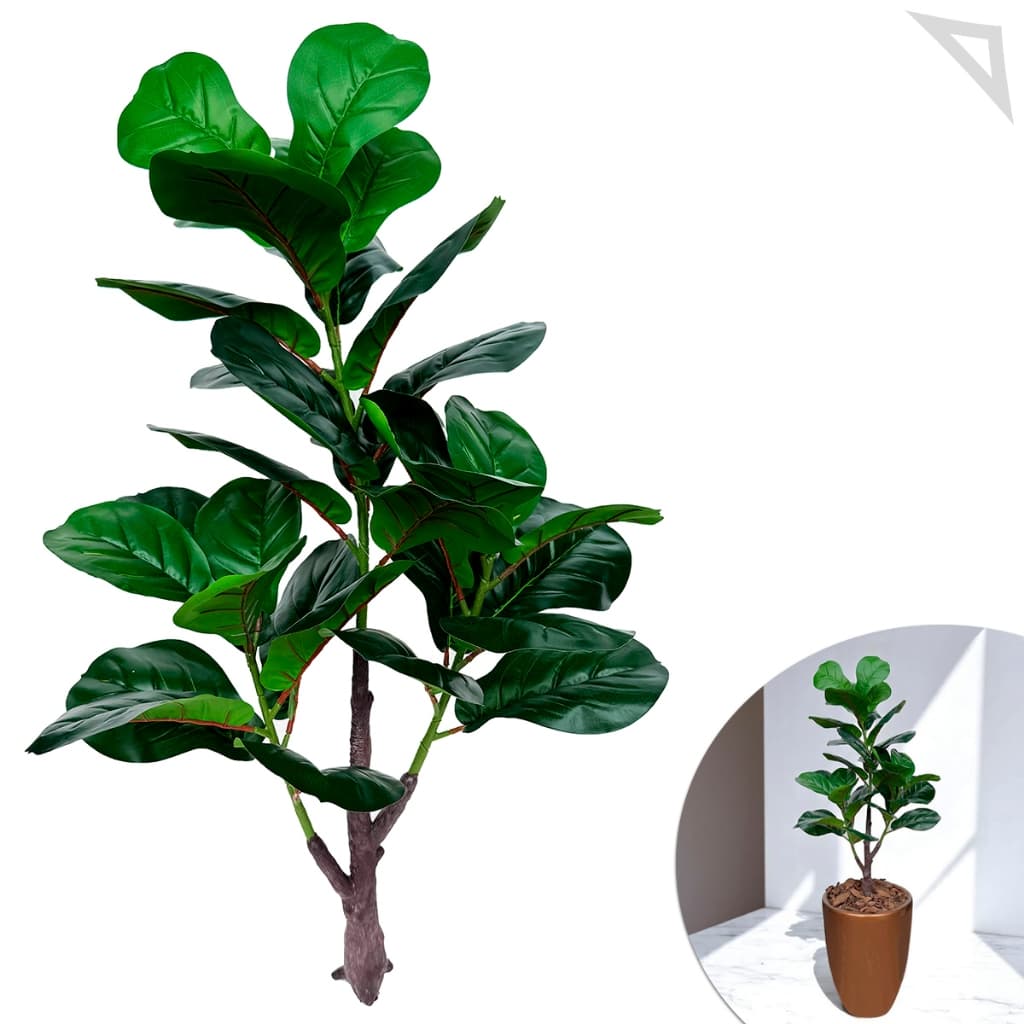 Planta Arvore Artificial Ficus Lyrata 90CM Realista Decorativa Toque Real Realista