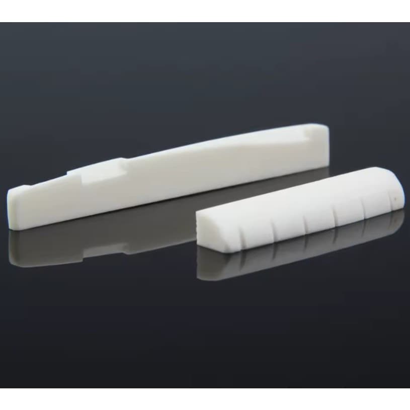 Rastilho 72mm e Pestana 43mm - Nut 100% Feito em Osso Animal Para Violão Aço Folk