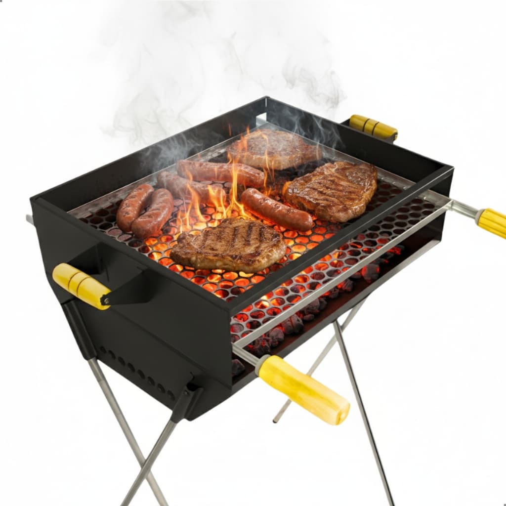 QUEIMA DE ESTOQUE! Churrasqueira a Carvão 86cm Com Grelha Inclusa em Aço Reforçado Espetinho Grande