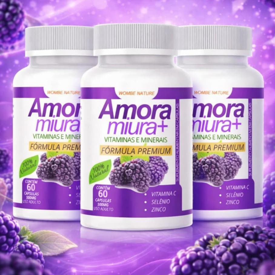 Kit 3 Amora Miúra Premium | Menopausa e Climatério | 100% Pura com Vitaminas | 180 Cápsulas - Envio Imediato