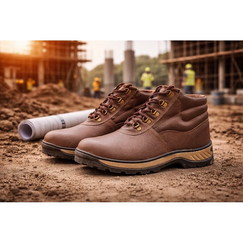 Coturno Marrom Couro Nobuck de Segurança Camurça Com C.A. Adventure