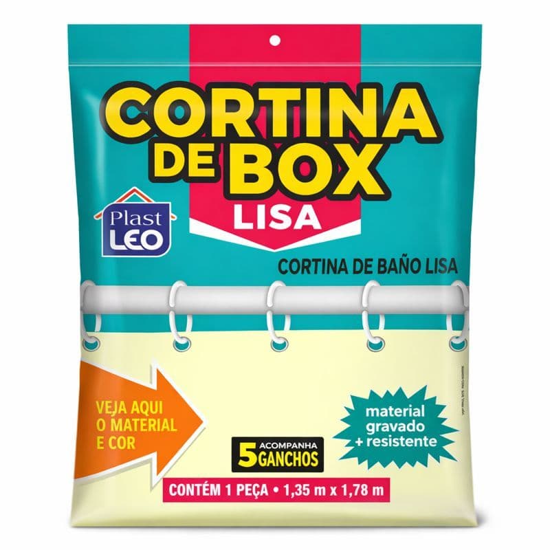 Cortina De Box Para Banheiro Lisa - Várias Cores