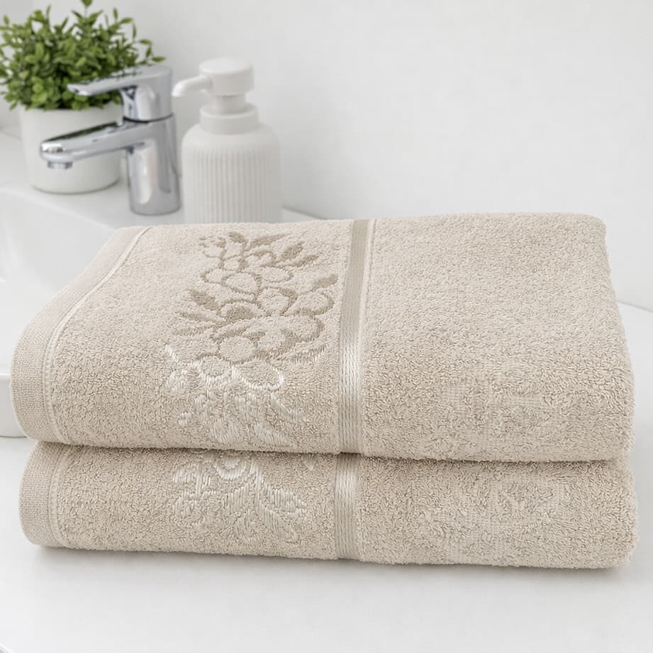 Kit 2 Toalha de Banho Garden Floral 100% Algodão Macia e Alta Absorção Luxo Premium