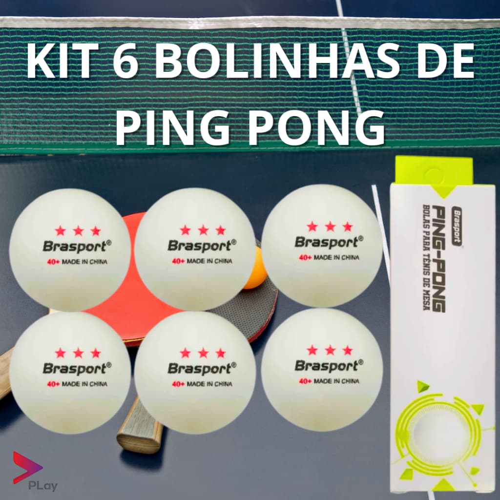 Kit 6 Bolinhas de Ping Pong Tenis de Mesa Bola Profissional Competição Diversão Esporte Brasport